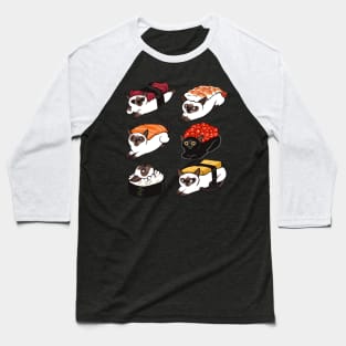 Sushi Siamese Cat Baseball T-Shirt